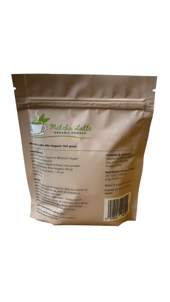 100g Matcha Latte Organic Powder