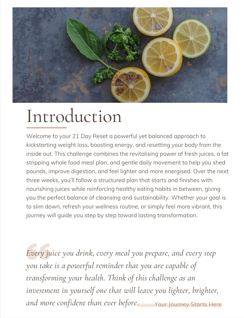 A Lux 3 week transformation eBook - Juice & fat stripping challenge